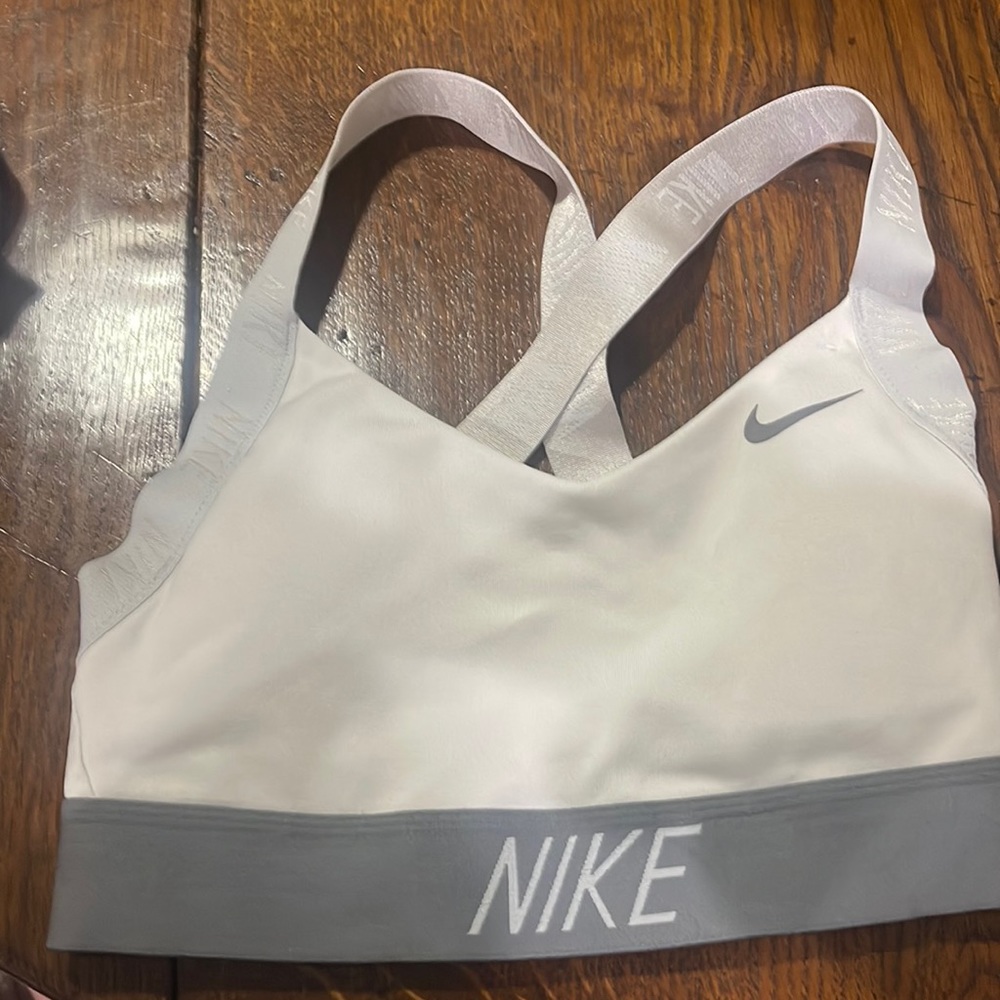 Nike white sports bra
